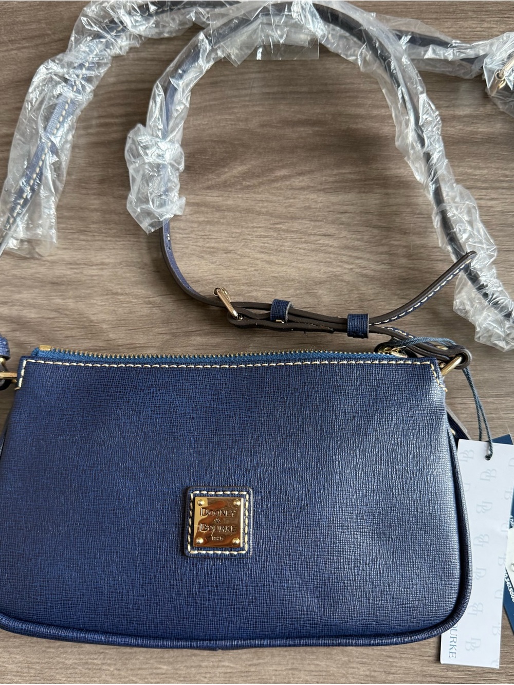 Dooney & Bourke Navy Crossbody Bag - Saffiano Leather